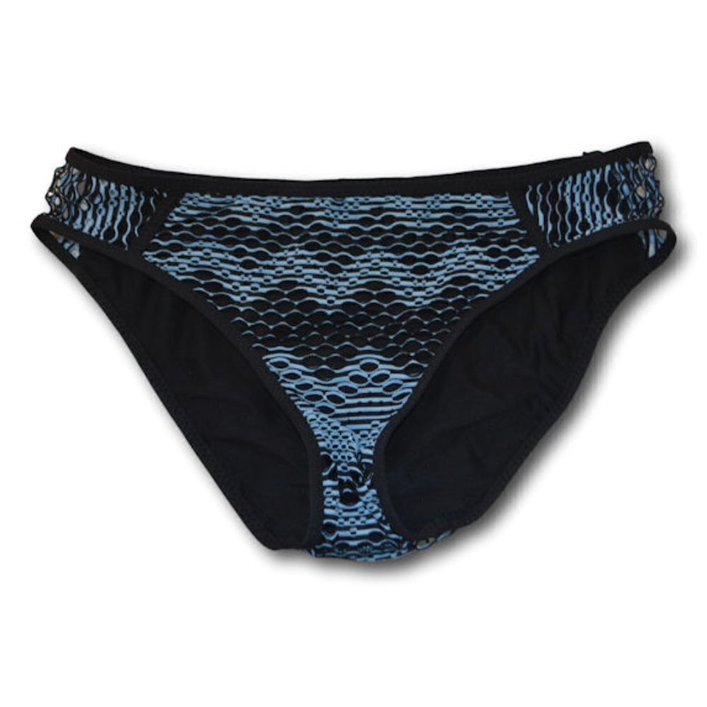 Becca Reveal Hipster Bikini Bottom Size: M Black / Blue - Picture 3 of 5